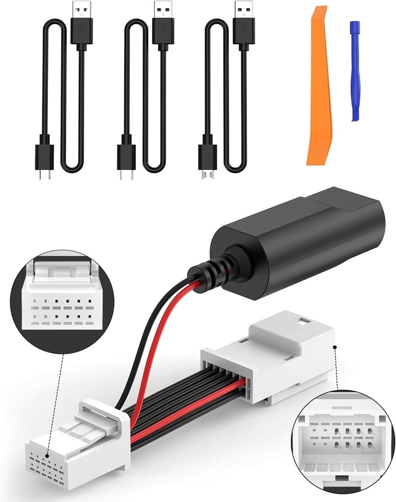 VASTHOME Dash Cam Power Adapter 12-pin Type A Compatible with Select Toyota Tacoma Highlander Sienna Honda Ridgeline Models Car DashCam Power Adapter with 3 USB Cable (5V/2A Output ONLY) - Image 1
